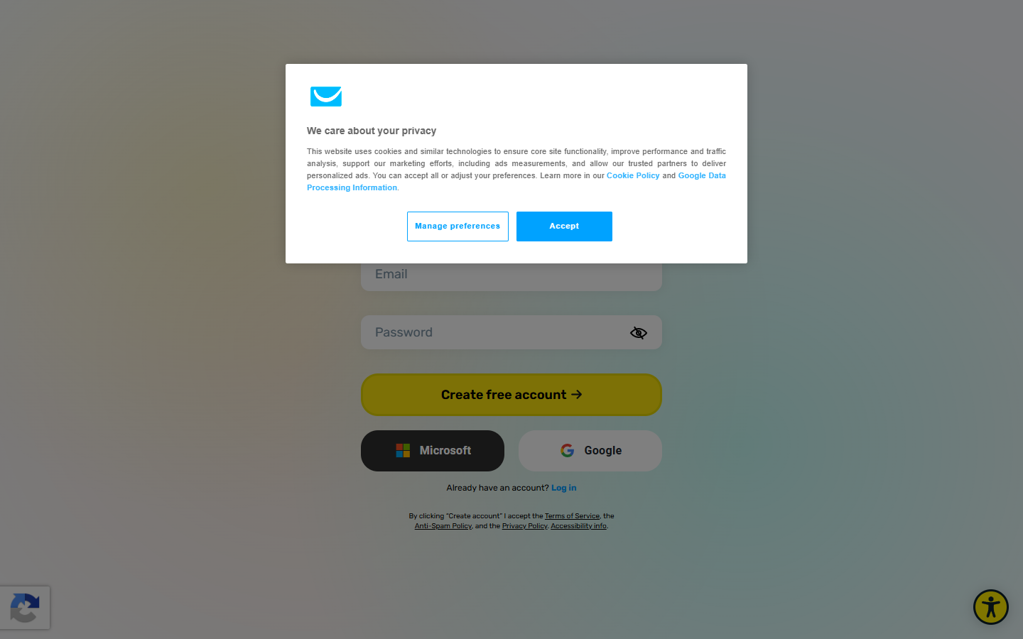 getresponse signup screenshot