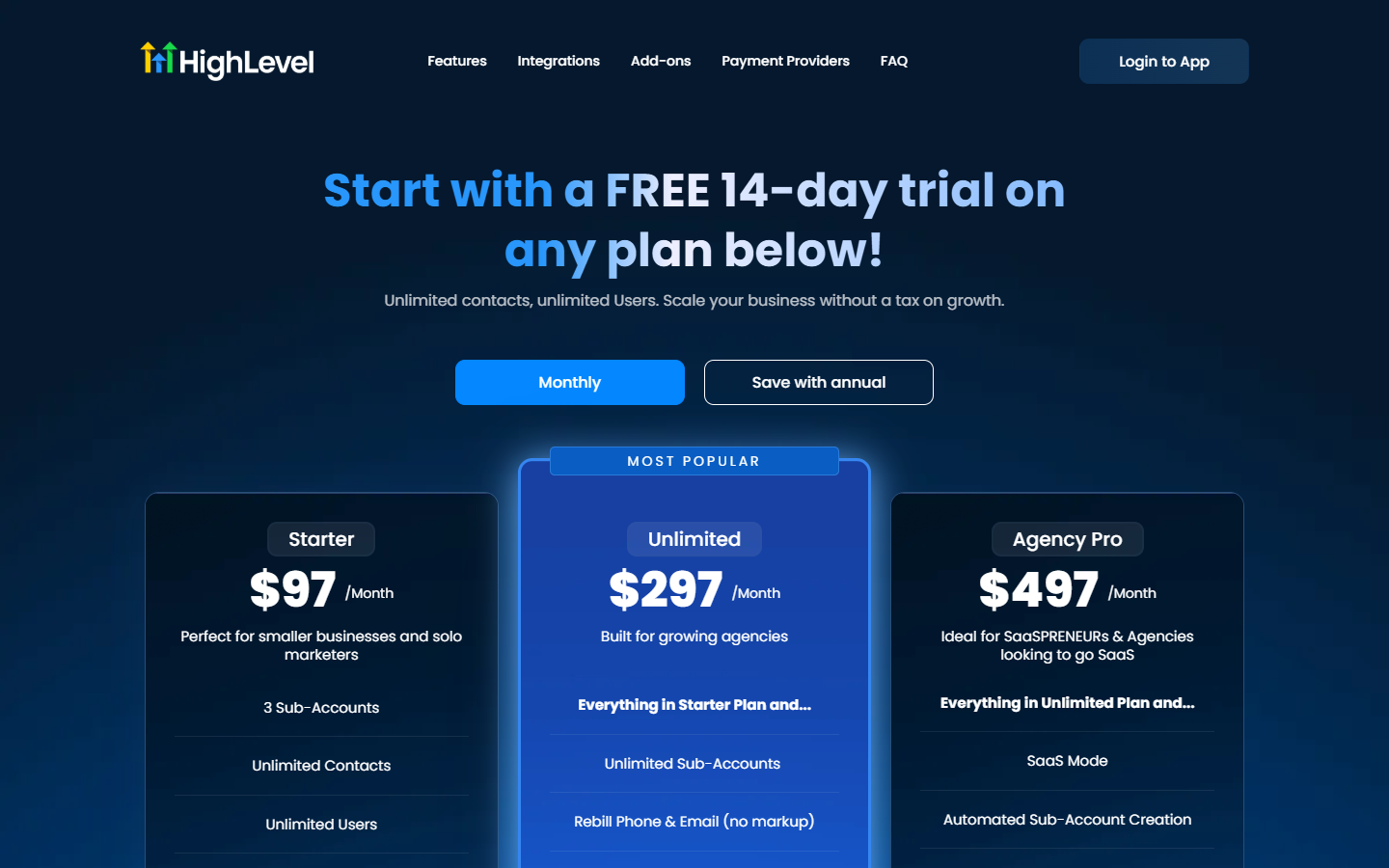 gohighlevel signup screenshot